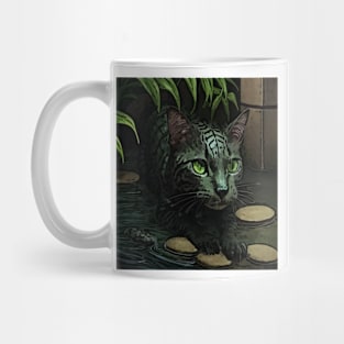 watercolor cat alligator Mug